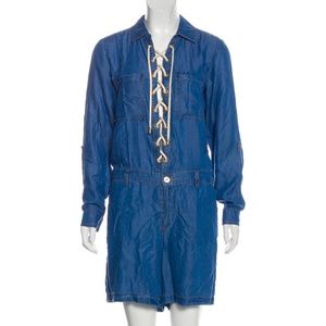 SOLD!Michael Kors Denim Chambray wide leg romper M